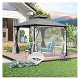 Transparente wasserdichte Pergola-Vorhänge mit Ösen, 0,35 mm dick, verstellbare Größe (2 x 4 m), transparente Seiten für Terrasse und Pavillon, wetterfeste Sichtschutzmatten im Freien