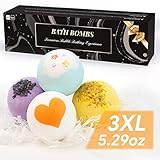 YATCO Badebomben Set,4 Stück XXXL Badebomben Geschenkset (150g/5.29oz) , Handgefertigte Badekugeln Geschenkset für Frauen, Perfektes Badezusatz Geschenk für Geburtstags/Weihnachten