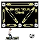 DAJASD Fußballmatte, 90 x 60 cm Fußball Trainingsmatte, Fussball Matte, Fussball Matte Ballkontrolle, Fußball Schritt Trainingsmatte, Rutschfeste Fussballmatte für Verbessern Ballkontroll (Gold)