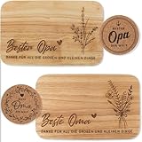 kupi Geschenkset Oma und Opa Geschenke für Großeltern | Brettchen Oma und Opa Frühstücksbrettchen mit Gravur | Geschenk Holzbrettchen Set