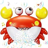 Jiosdo Baby Badewannenspielzeug, Krabbe Badespielzeug Bubble Mit Musik, Badespielzeug Baby ab 1 2 3 4 Jahr, Baby Badewanne Spielzeug Wasserspielzeug Kinder, Geschenke für Jungen und Mädchen (rot)