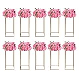 SHIOUCY Metall Blumenständer 60CM hohe Gold Hochzeit Blumenständer für Hochzeitstisch-Mittelstücke Wohnzimmer Cafés Bars und Hotels 10PCs Gold
