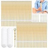 42 Stück Ohrkerzen: Bienenwachs Ohrenkerzen Natürliche Ohrkerzen Set Ungiftig Zylindrisch mit Ohrlöffel, Schutzscheiben, zum Reinigen der Ohren(Gelb)