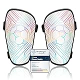 Schienbeinschoner Kinder Fussball - PP Hartschalen Schienbeinschutz Fussball kinders von 3 bis 15 Jahren, VerstellbareSchienbeinschützer Weiches Samt- und Eva-Futter(Farben&Bälle, S)