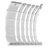 Okinos Netzkabel, Kabel-Verlängerungskabel, PC, 24-polig, ATX/4+4-polig, EPS/8-polig, PCI-E/6-polig, PCI-E-Netzteil, 30 cm Länge mit Kämmen, weißer Stecker, Weiß