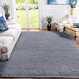 XSIVOD hochflor Wohnzimmer Teppich, Schlafzimmer Bettvorleger, Moderner zottelig flauschig weich Teppiche für Kinderzimmer Anti-Rutsch Unterseite waschbar, 120x160 cm, Grau