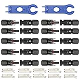 10 Paar Solarstecker 2.5/4/6mm² Männlich/Weiblich photovoltaik solarpanel Stecker Steckverbinder,für Stecker Kabel Buchse Kupplung solaranlage,Mit 2pcs Schraubenschlüssel