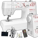 Retoo Nähmaschine 4 Geschwindigkeitsstufen 48 Stichen Nähen Vielem Zubehör Einfach zu Bedienen Zubehör-Set Beleuchtung Nähset Einsteiger und Experten Freiarm 37 x 27 cm Weiß