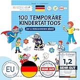 Papierdrachen 100 Tattoos für Kinder - Hautfreundliche Kindertattoos Benjamin Blümchen - kindgerechte Designs - als Mitgebsel oder Geschenkidee - 100% vegan & dermatologisch geprüft