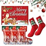 Fusspflege Set, 3 Stück Fussmaske Socken+1 Stück Weihnachts Kuschelsocken, Fußpflege Geschenkset, Weihnachtsgeschenke Set, Nährend, Feuchtigkeitsspendend, Pflegend für Füße