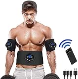 Yonars EMS Trainingsgerät, EMS Bauchmuskeltrainer mit 6 Modi & 18 Intensitäten, USB-Wiederaufladbarer Tragbarer Elektrostimulatoren Bauchtrainer Elektrisch für Bauch Arm Bein, für Bauch, Arm