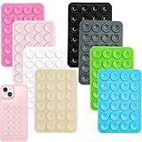 qingmeng 8 Stück Saugnapf Handy, Noppen Handyhülle Mit Saugnäpfen Silikon Handyhalterung Handy Kleber Rückseite Saugnapf Halterung Sticky Phone Case für Videos Alle Handy Modelle Fenster