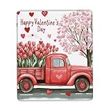SHFJASBNUMG Valentinstag-Gaming-Schreibtischunterlage, Rosenwagen-Mauspad, Happy Valentine's Day, Schreibtischunterlage für Damen und Mädchen, Büro-Schreibtischdekoration, 20 x 24 cm