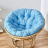 Sitzkissen für den Außenbereich, rund, gepolstert, getuftet, Sitzkissen für Garten, Schaukel, Hängematte, dick und bequem, für drinnen und draußen, Möbeldekoration, 104 x 104 cm, Blau