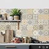 HORIWE Fliesenaufkleber Körnung Wandfliese Aufkleber 24 Stück 15x15 PVC Selbstklebende Fliesensticker Fliesen Tapete Wasserdicht Wandaufkleber für Küche,Bad,Schrank,Möbel,Tisch