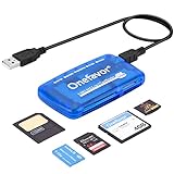 Onefavor SmartMedia Cards Reader Writer, All-in-1 USB Universal Multi Card Adapter, Smart Media, xD, SD, UHS-I, MMC, MS Pro Duo, CF, MD, Kamera Flash Speicherkartenleser für Windows, Mac, Linux