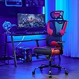 BRTHORY Bürostuhl Ergonomisch mit verstellbaren 3D Armlehnen | Drehstuhl mit Lendenwirbelstütze Rückenschonend | Schreibtischstuhl mit Kopfstütze | Office Chair mit Fußstütze Wippfunktion bis 135°