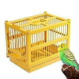 Reisekäfig für Vögel – 31 x 25 x 21,5 cm, Transportkäfig für Papageien mit stehender Sitzstange, leichter Wellensittichhalter für Nymphensittiche, Nymphensittiche, Nymphensittiche, Finken, Kakadus