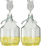 lilawelt24 2X Set 5L Bügelflasche + Stopfen + Gärröhrchen Weinballon Gärballon Glasflasche Bügelverschluß Gärbehälter WEINHERSTELLUNG, GÄRUNG Wein Fermentieren
