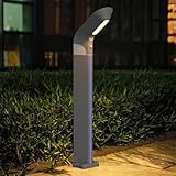 ACMHNC Solar Pollerleuchte Außen, 80cm Solar Wegeleuchte mit Bewegungsmelder, Außen-Standleuchte, Ip65 Wasserdicht Gartenleuchte, 3 Farben, Außenleuchte für Garten,Rasen, Gehweg, Aluminium