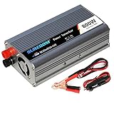 AZICYN Wechselrichter 300 W/500 W/800 W (Dauerleistung) DC 12/24 V bis 110 V/220 V AC Autokonverter mit Wechselstromsteckdosen und USB-Anschlüssen für Laptop iPhone, 24 V bis 220 V-800 W
