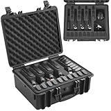 VEVOR Hartschalenkoffer Pistolen, Pistolenkoffer mit vorgeschnittenem Futter, staubdichter Hartschalenkoffer für 5 Pistolen, abschließbarer Pistolenkoffer, Waffenkoffer schwarz, 475 x 415 x 223 mm
