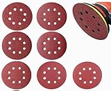 140 Stück Schleifpapier 125mm Klett, Profi 125 Schleifscheiben Rund 8 Loch für Exzenterschleifer Mit Körnung 20 x 40/60/100/150/240/320/600 Körnung