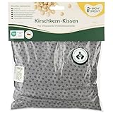 GRÜNSPECHT Kirschkern-Kissen 22x24cm, Wärmekissen für Nacken, Bauch & Rücken, Bezug aus 100% Baumwolle, für Mikrowelle & Backofen, grau (110-V4)