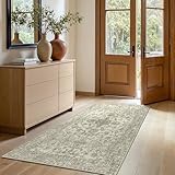 GENIMO Teppich Wohnzimmer Vintage maschinenwaschbare Teppiche, Boho Kurzflor-Teppiche mit Rutschfester Rückseite,160X230CM, Braun