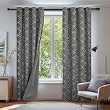 Deconovo Verdunkelungsvorhang Gardinen Blickdicht Ösen Vorhang Deko Ösenvorhang Wohnzimmer, 240x140 cm(HöhexBreite), Hellgrau, 2er Set