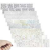 Olakin 50 Blätter 3D Nagelsticker[Mehr Als 1800 Stück], Nail Sticker, Nagel Aufkleber Sticker, Selbstklebende Aufkleber, für DIY Dekorationen, Nail Art, Phone Case