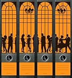 Ordnerrücken Neon Orange Ballroom Bücher Buch Ordner Ordneraufkleber Deko ND002 a