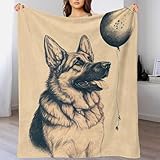 Flanelldecke mit 3D-Druck, Deutscher Schäferhund, Ballon-Bett, superweich, flauschig, warm, Mikrofaser, Sofa-Überwurf, Decken für die Couch, 180 x 200 cm
