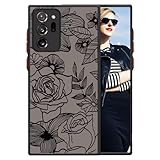 POUHYE Handyhülle für Samsung Galaxy Note 20 Ultra 4G / 5G Hülle, Weiche Silikon Stoßfeste Schutzhülle Case, Matte durchsichtige PC Rückseite Volle Kamera Schutzabdeckung 3D Rose Muster Print Design