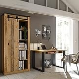 Lomadox Büromöbel Set in Old Style hell Nb. mit anthrazit, B/H/T: ca. 192/201/60 cm