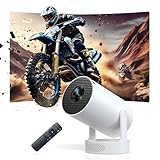 Smart Mini Beamer, Upgraded Hi-Fi Mini-Projektor mit 4K-1080P-Unterstützung, 300 ANSI-Lumen, WIFI6 & Bluetooth & Auto-Keystone Video Projektor für Schlafzimmer Heimkino