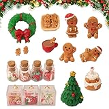 KLINNA 22 Stück Wichtel Zubehör Weihnachten, Puppenhaus Zubehör Set mit Mini Lebkuchenmännern, Detailreiche Miniatur Weihnachtsdeko für Wichteltür und den Magischen Weihnachtswichtel