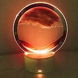 Neioaas Bewegliche Sandkunst-Tischlampe, 3D-Tiefsee-Landschaft, Treibsandlampe, 7 Farbwechsel, Sandbewegung, Schreibtischlampe, 360° drehbar, 3D-Sanduhr-Lichter, Heimdekoration (rot, ohne 3AA)