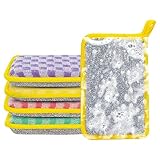 Küchenschwamm, doppelseitiges Reinigungstuch, Geschirrschwamm, Reinigungstuch, Set mit 5 Mehrzweck-Schwämmen zum Waschen von Geschirr, Küchenutensilien, Bad und Haushaltsreinigung