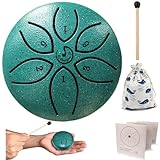mini steel tongue drum Regentrommel Stahlzungentrommel 3 Zoll 6 Töne C-Key Handpan Drum Percussion Instrument Ätherische Trommel mit Stofftasche, Musikbuch und Schlägel, Musik Geschenk für Kinder