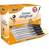 BIC Kugelschreiber Cristal Original, in Schwarz, Strichstärke 0,4 mm, 100er Pack, Ideal für das Büro, das Home Office oder die Schule