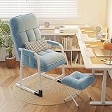 Stilvoller Loungesessel mit Ottomane für kleine Räume – Akzentstuhl für Schlafzimmer, Wohnzimmer, Wohnheim, Innenhof – bequemes Möbelset für gemütliches Wohnen