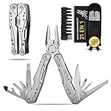 Multitool 21-in-1 aus Edelstahl, Mehrzweckzange, taktisches Messer, DIY-Werkzeuge, Elektrikerwerkzeuge, originelles Geschenk für Herren, Mehrzweckmesser mit Sicherheitsverriegelung und Tasche