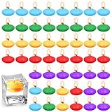 50 Stück Schwimmkerzen, Bunte Schwimmende Kerzen, Unparfümierte Schwimmkerzen, Wasserkerzen für Hochzeiten, Partys, Badewannen, Valentinstag Deko, Pools, Spas(Rot+Lila+Gelb+Blau+Grün)