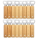 Gravierbare Flaschenöffner aus Holz, 16 Stück tragbare Bierflaschenöffner für Getränke, Apfelwein, Bar, Heim-Gadgets