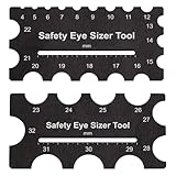 Sicherheits-Augen-Messlineal - 2-teiliges Holz Messwerkzeug 4-32mm Durchmesser,Messlehre Strickzubehör für Nähen Puppenherstellung | Frauen Handarbeitsbegeisterte