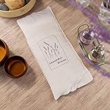 Mojawo Duftkissen Lavendelkissen Kräuterkissen Baumwolle Bezug waschbar 'Gut Schlafen' 16x45cm 650g