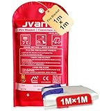 JVANTE Feuerlöschdecke DIN EN 1869:2019 – 1x1mHochwertige Sicherheits-Fiberglas-Decke für Fettbrände, Auto, Küche, Schule, Kamin, Grill, Büro, Garage & Werkstatt (1m*1m)