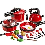 Kinderküche Zubehör, 20PCS Matschküche Zubehör Kinder Play Küchenspielzeug Kochset, Kochen Kochgeschirr Wasserkocher Töpfe und Pfannen Playset für Rollenspiele Geschenk für Kinder ab 3 Jahren