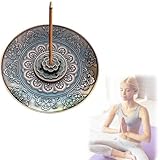 Räucherstäbchen Halter, Lotus Ash Catcher für Yoga Teehaus, Räuchergefäß Platte Räucherstäbchenhalter, Messing Lotus Halter für Räucherstäbchen Räucherkegel oder Home Decoration Zubehör